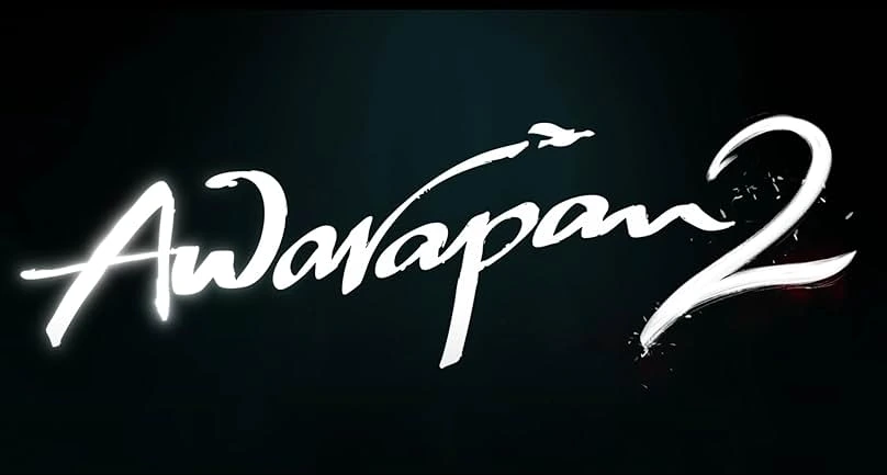 "Awarapan 2" title card, features stylized white text on a dark background.