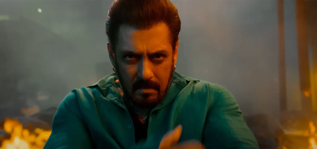 Close-up showing actor Salman Khan with an intense expression. This image relates to the sikandar piracy leak.